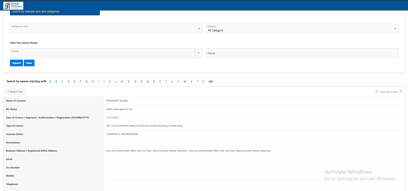 FSC Online Public Register